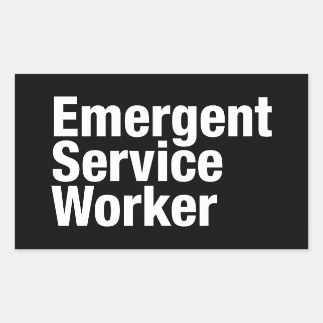 Sticker Rectangulaire Travailleur de service émergent (Devant)