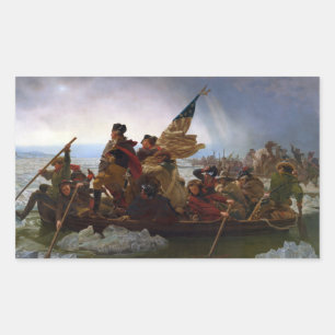 Sticker Rectangulaire Traversant le fleuve Delaware, George Washington