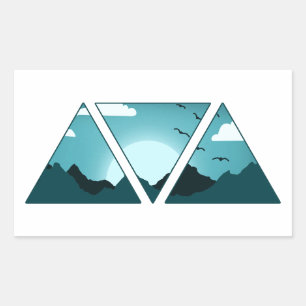Sticker Rectangulaire Triangles de montagne