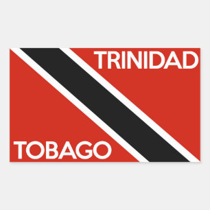 Sticker Rectangulaire trinidad tobago pays drapeau nom du texte