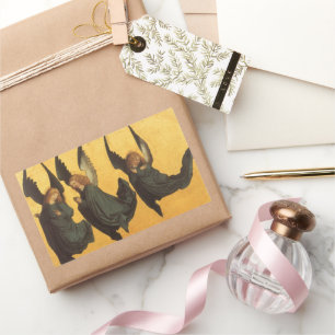 Sticker Rectangulaire Trio d'anges de la Renaissance par Maître du Livre