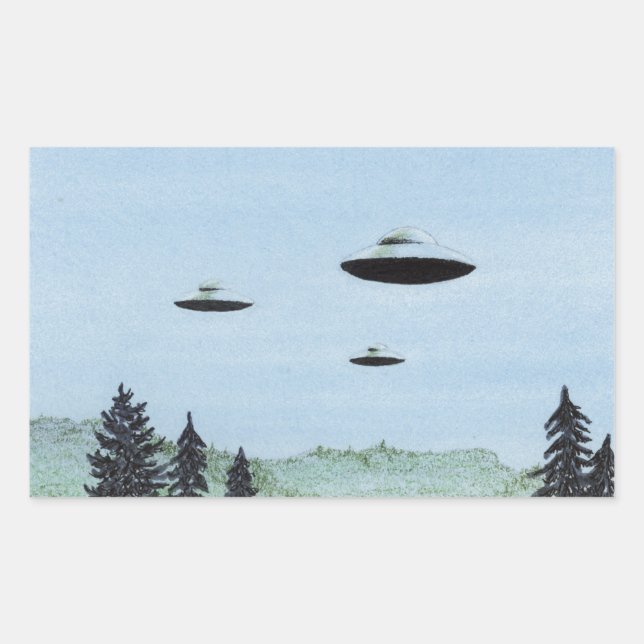 Sticker Rectangulaire Trio UFO (Devant)