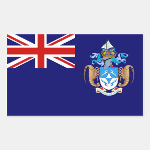 Sticker Rectangulaire Tristan de Cunha Flag. La Grande-Bretagne,