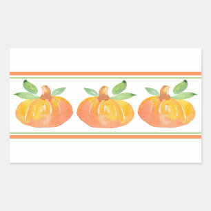 Sticker Rectangulaire Trois Citrouilles aquarelle 2