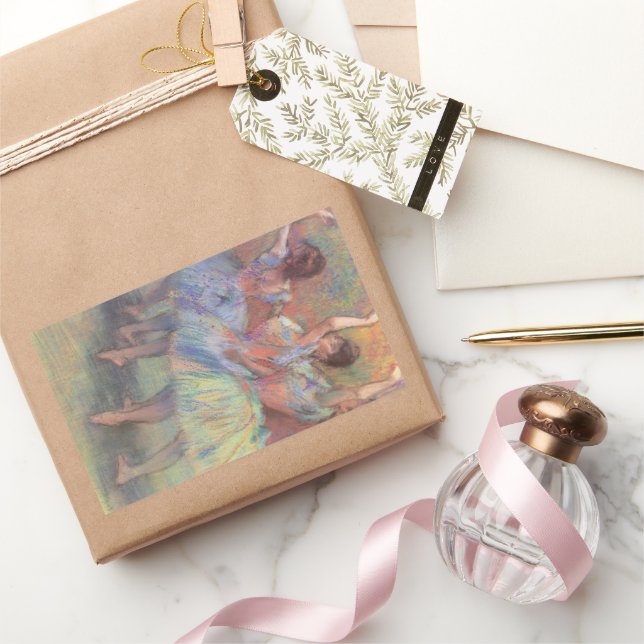 Sticker Rectangulaire Trois Danseuses d'Edgar Degas, Art de ballet vinta (Cadeaux)