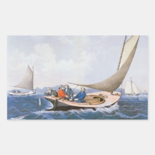 Sticker Rectangulaire Trolling pour Blue Fsh au large de la côte du Main