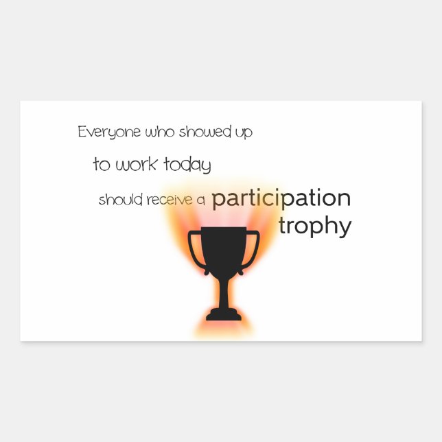 Sticker Rectangulaire Trophée de participation (Devant)