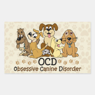 Sticker Rectangulaire Trouble de la canine Obsessive de l'OCD