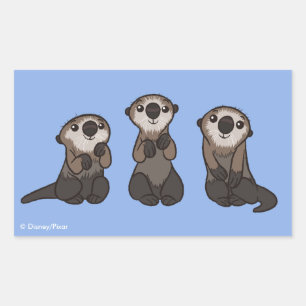 Sticker Rectangulaire Trouver des loutres de corail