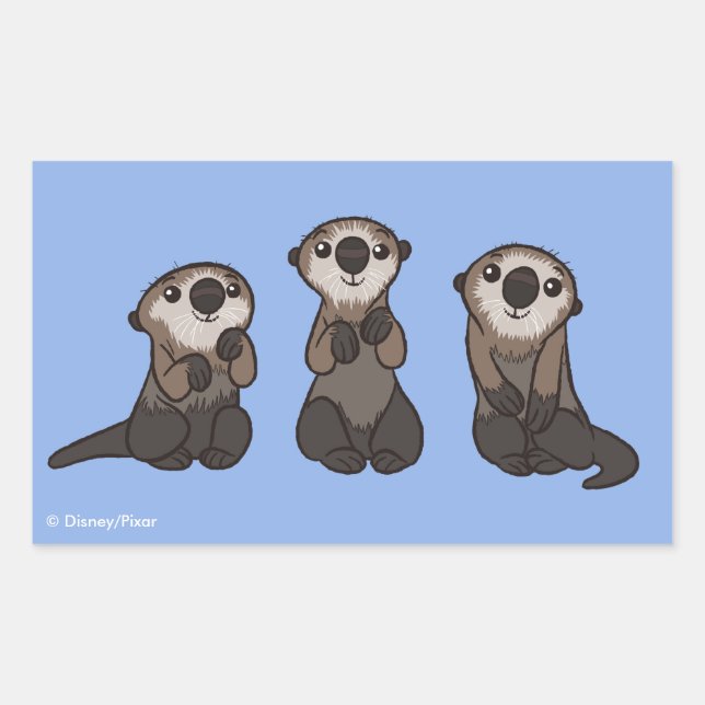 Sticker Rectangulaire Trouver des loutres de corail (Devant)