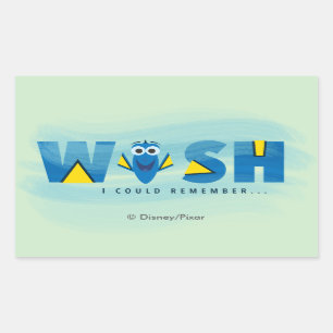Sticker Rectangulaire Trouver Dory  J'Aimerais Me Souvenir