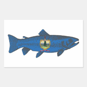 Sticker Rectangulaire Truite du pavillon du Vermont-Fish