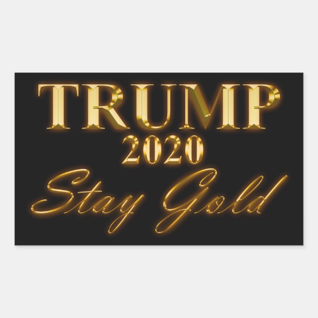 Sticker Rectangulaire TRUMP 2020 - Stay Gold (Devant)