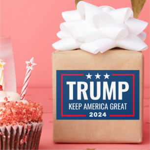 Sticker Rectangulaire Trump 2024 Gardez l'Amérique grande - bleu rouge