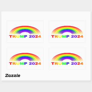 Sticker Rectangulaire Trump 2024 Rainbow