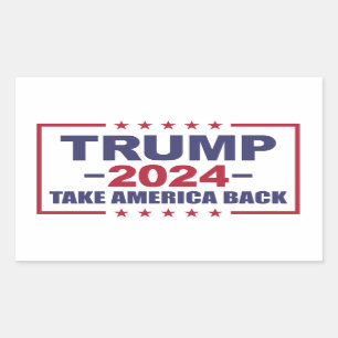 Sticker Rectangulaire Trump 2024 : Reprendre l'Amérique
