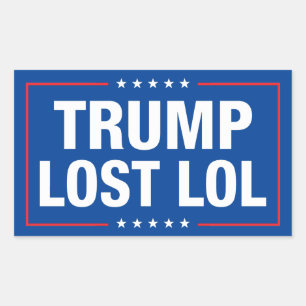 Sticker Rectangulaire Trump a perdu lol drôle anti-trump
