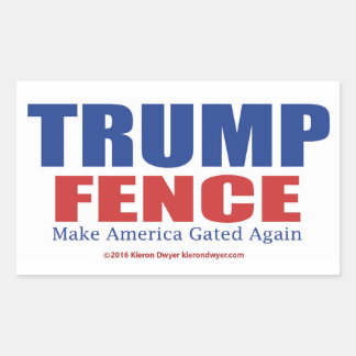 Sticker Rectangulaire Trump clôture 2016