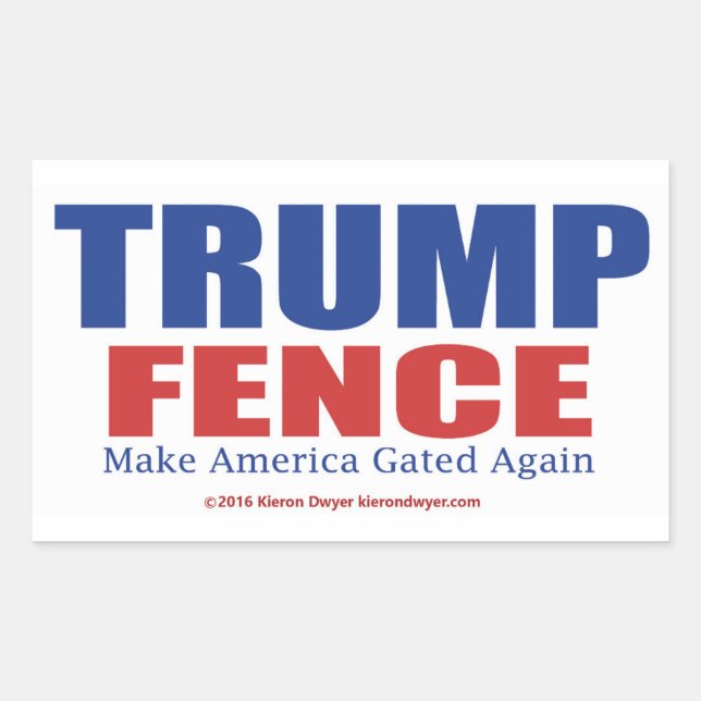 Sticker Rectangulaire Trump clôture 2016 (Devant)