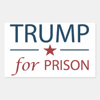 Sticker Rectangulaire Trump En Prison Contre Trump Slogan Politique