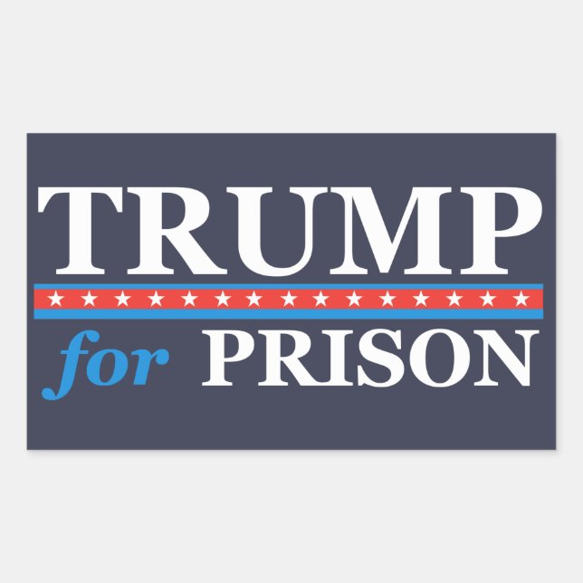 Sticker Rectangulaire TRUMP POUR LA PRISON anti-Trump (Devant)