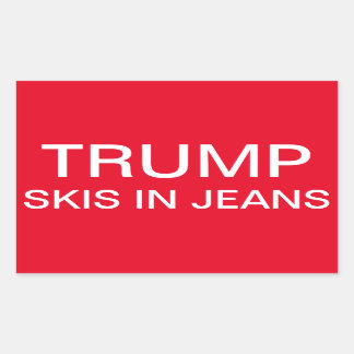 Sticker Rectangulaire Trump Skis en Jeans