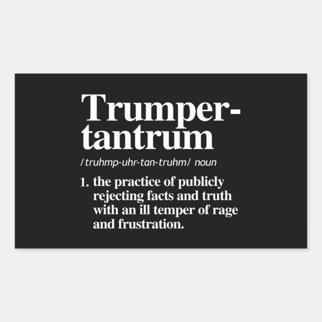 Sticker Rectangulaire Trumper Tantrum Définition (Devant)