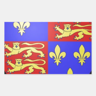 STICKER RECTANGULAIRE TUDOR COAT OF ARMS KING HENRY VIII.