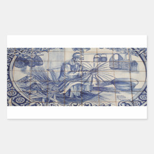 Sticker Rectangulaire Tuiles portugaises d'azulejo