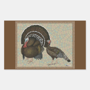 Sticker Rectangulaire Turkeys Standard Bronze Portrait