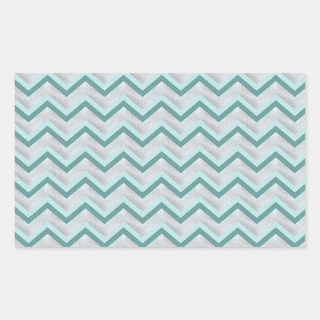 Sticker Rectangulaire Turquoise et perles ZigZag (Devant)