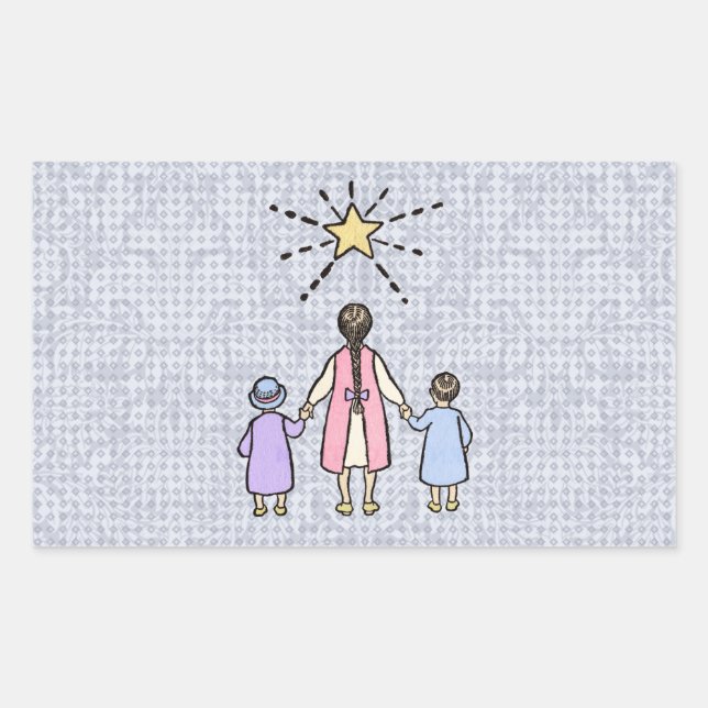 Sticker Rectangulaire Twinkle Little Star Vintage Nursery Rhyme (Devant)