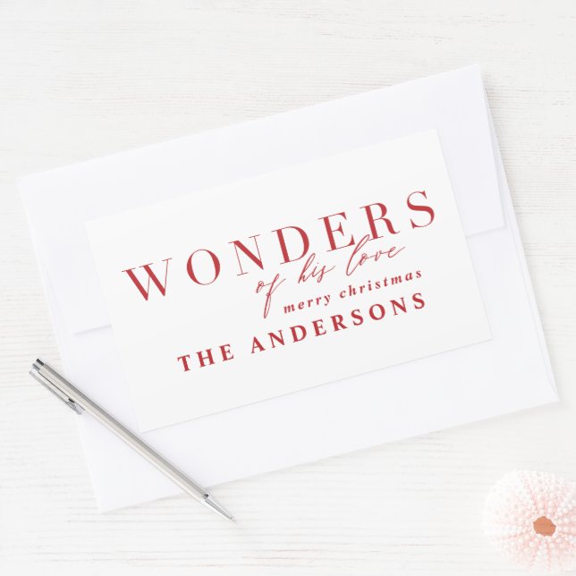 Sticker Rectangulaire Typographie chic et religieuse moderne Noël (Enveloppe)