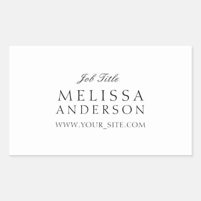 Sticker Rectangulaire Typographie professionnelle (Devant)