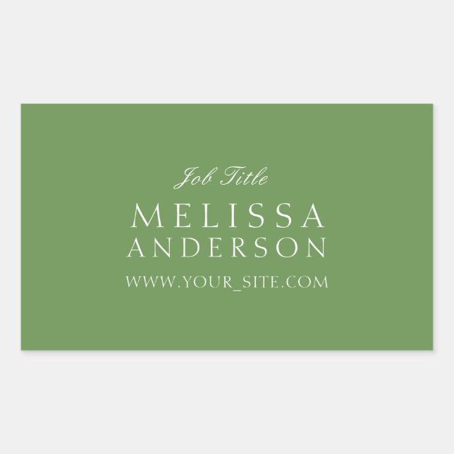 Sticker Rectangulaire Typographie professionnelle Moss Green (Devant)