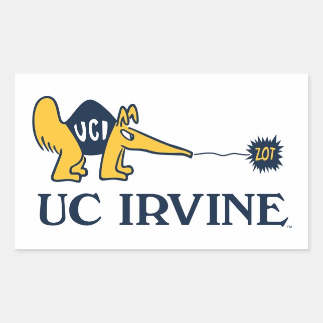 Sticker Rectangulaire UC Irvine | UCI Anteaters Zot! (Devant)