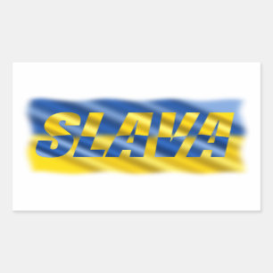 Sticker Rectangulaire Ukraine bleue et jaune Inspirations Paix pas de gu