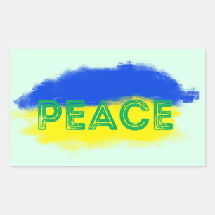 Sticker Rectangulaire Ukraine bleue et jaune Inspirations Paix pas de gu