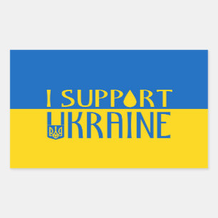 Sticker Rectangulaire Ukraine drapeau bleu jaune soutien emblème goutte