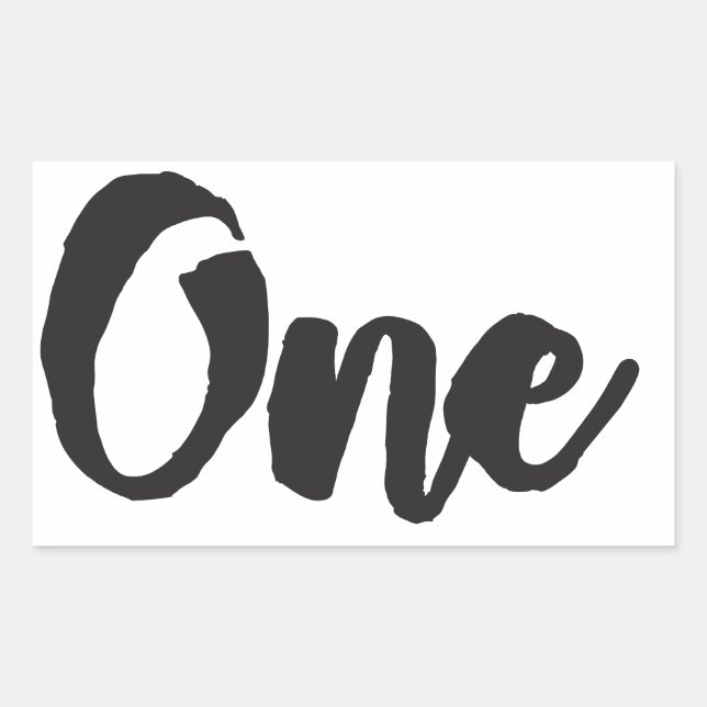 Sticker Rectangulaire Un 1er anniversaire Art Premier anniversaire Mon 1 (Devant)