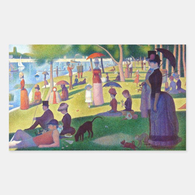 Sticker Rectangulaire Un dimanche après-midi à La Grande Jatte par Seura (Devant)