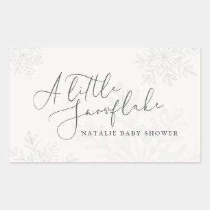 Sticker Rectangulaire Un petit baby shower de flocon de neige