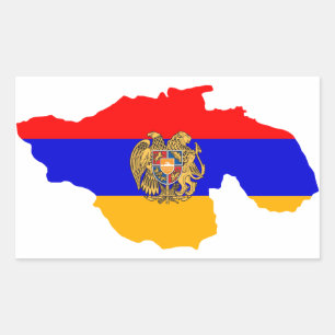 Sticker Rectangulaire Un plus grand drapeau de carte de l'Arménie