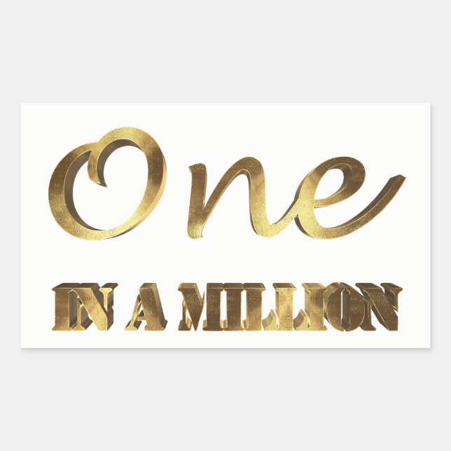 Sticker Rectangulaire Un sur un million Elegant Gold Brown Typographie (Devant)