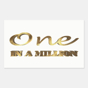 Sticker Rectangulaire Un sur un million Elegant Gold Brown Typographie