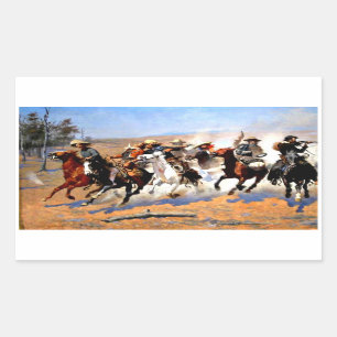 Sticker Rectangulaire Un trait pour le bois par Frederick Remington