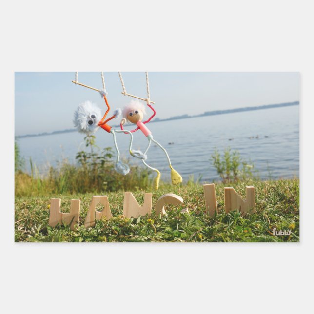 Sticker Rectangulaire Un vibe de fubby encourageant. (Devant)