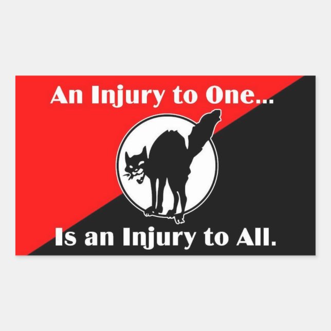 Sticker Rectangulaire une blessure est une blessure pour tous (Devant)