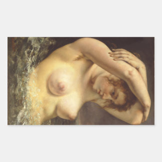 Sticker Rectangulaire Une femme dans les vagues