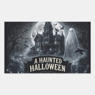 Sticker Rectangulaire Une illustration gothique vintage d'Halloween hant